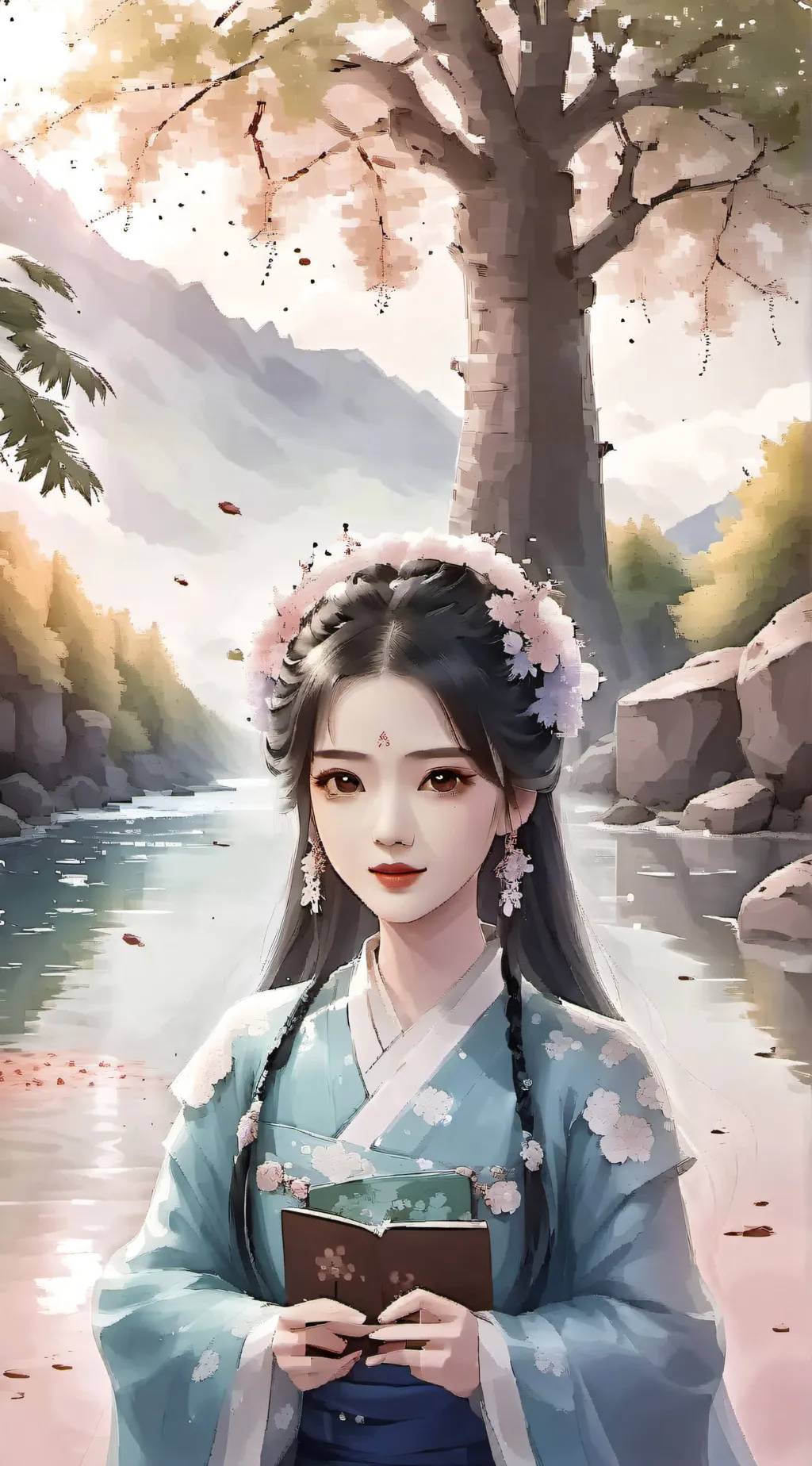 ai character: 白何 background