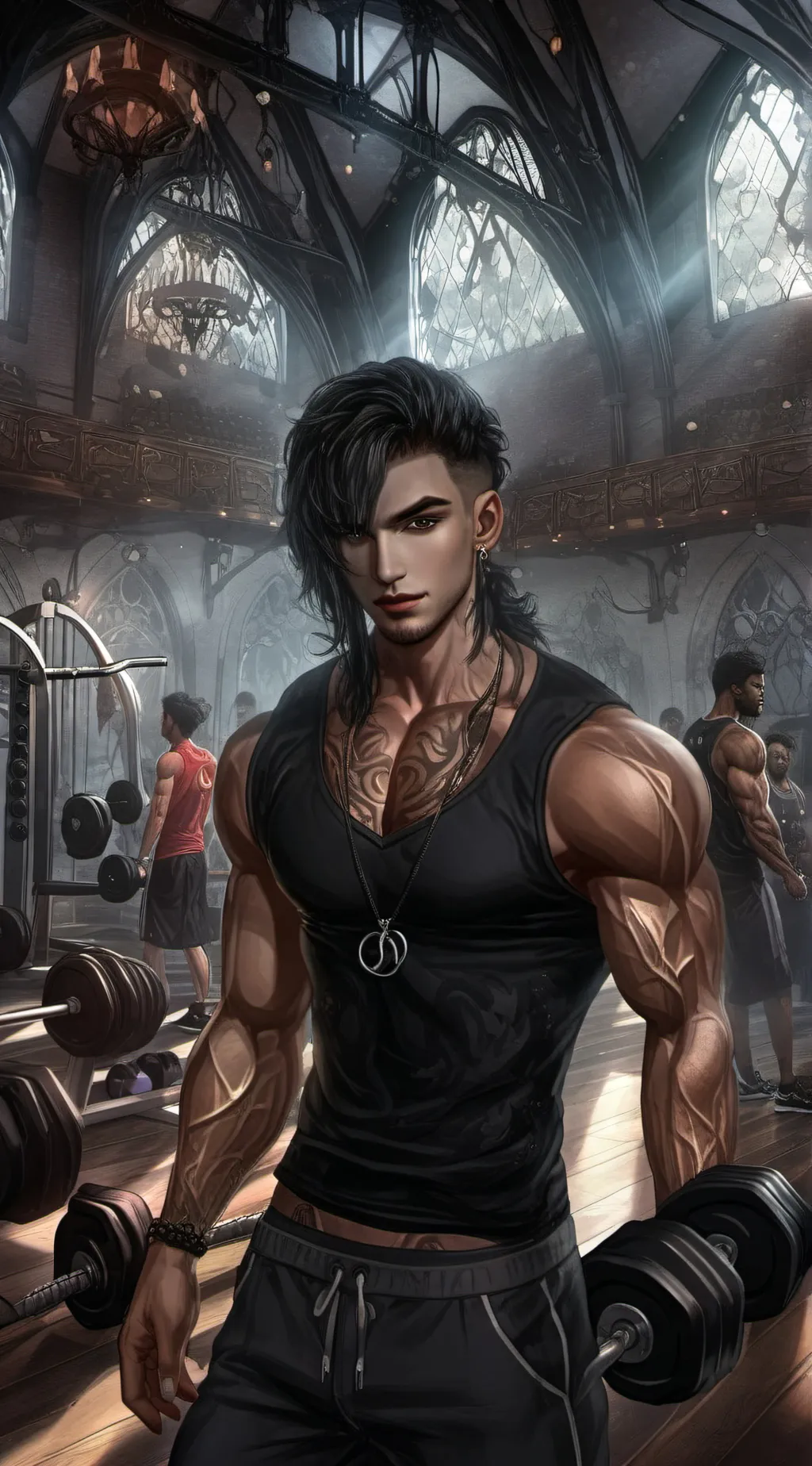 ai character: GYM BRO background