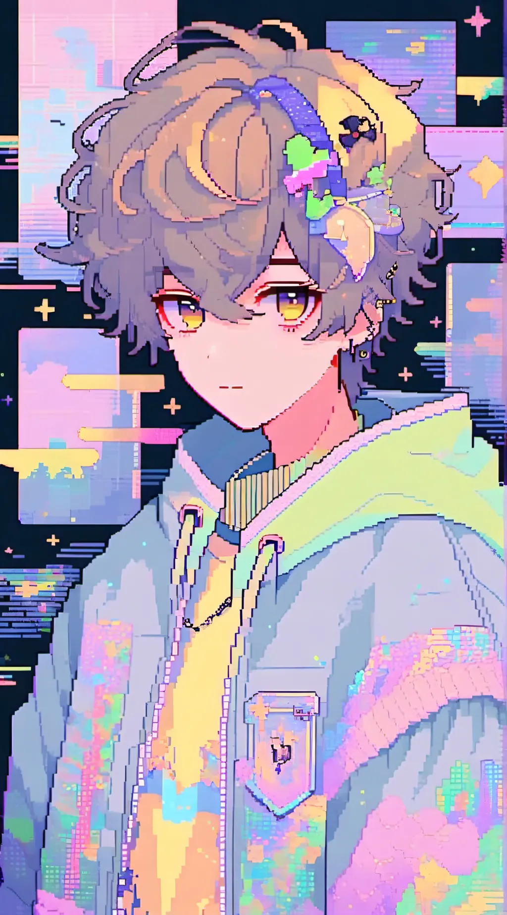 ai character: glitch YouTuber background