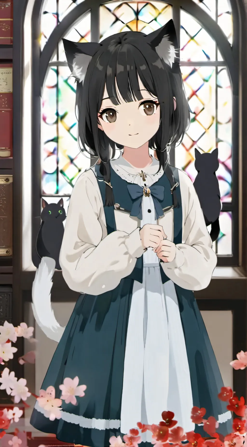 ai character: Cat girl ￼ background