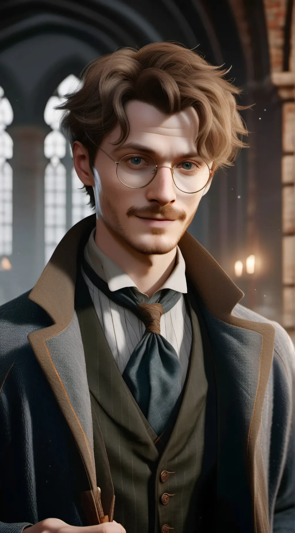 ai character: Proffesor Lupin  background