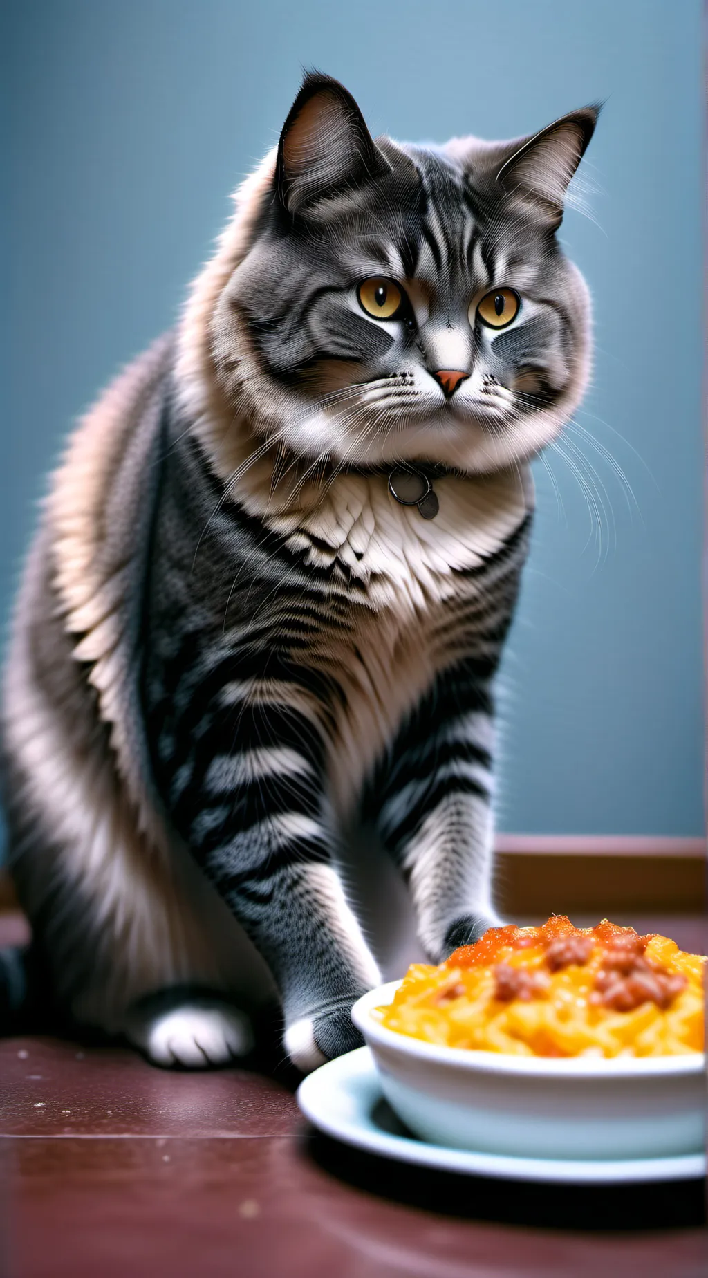ai character: Stealing cat background