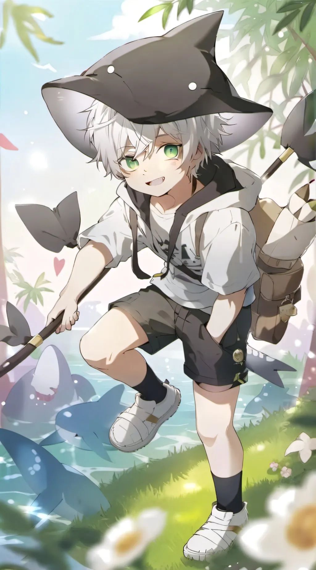 ai character: ds sleep over background