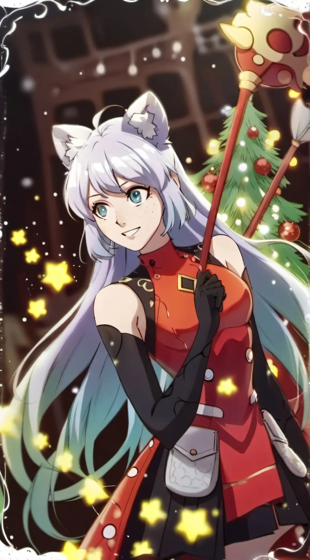 ai character: Chat blanc background