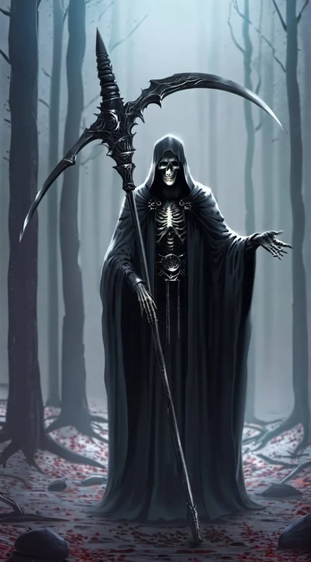 ai character: The grim Reaper background