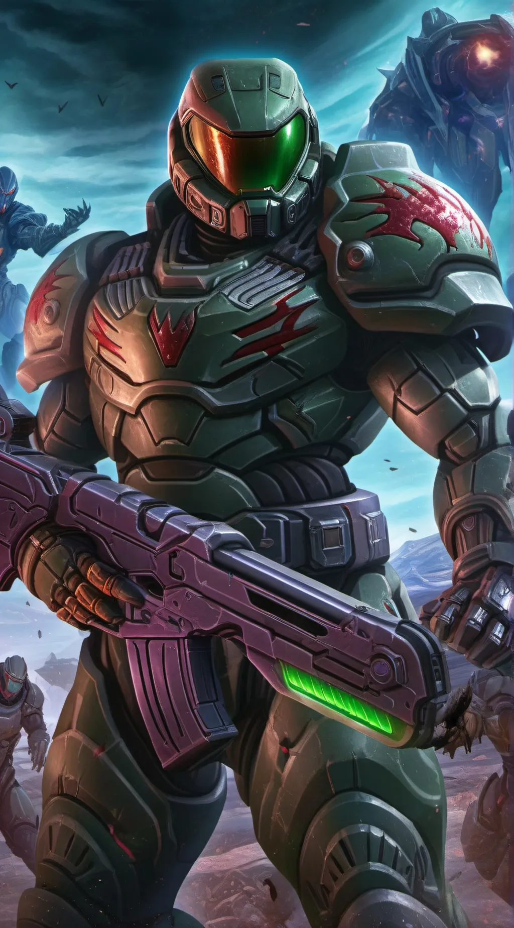 ai character: Doom guy background