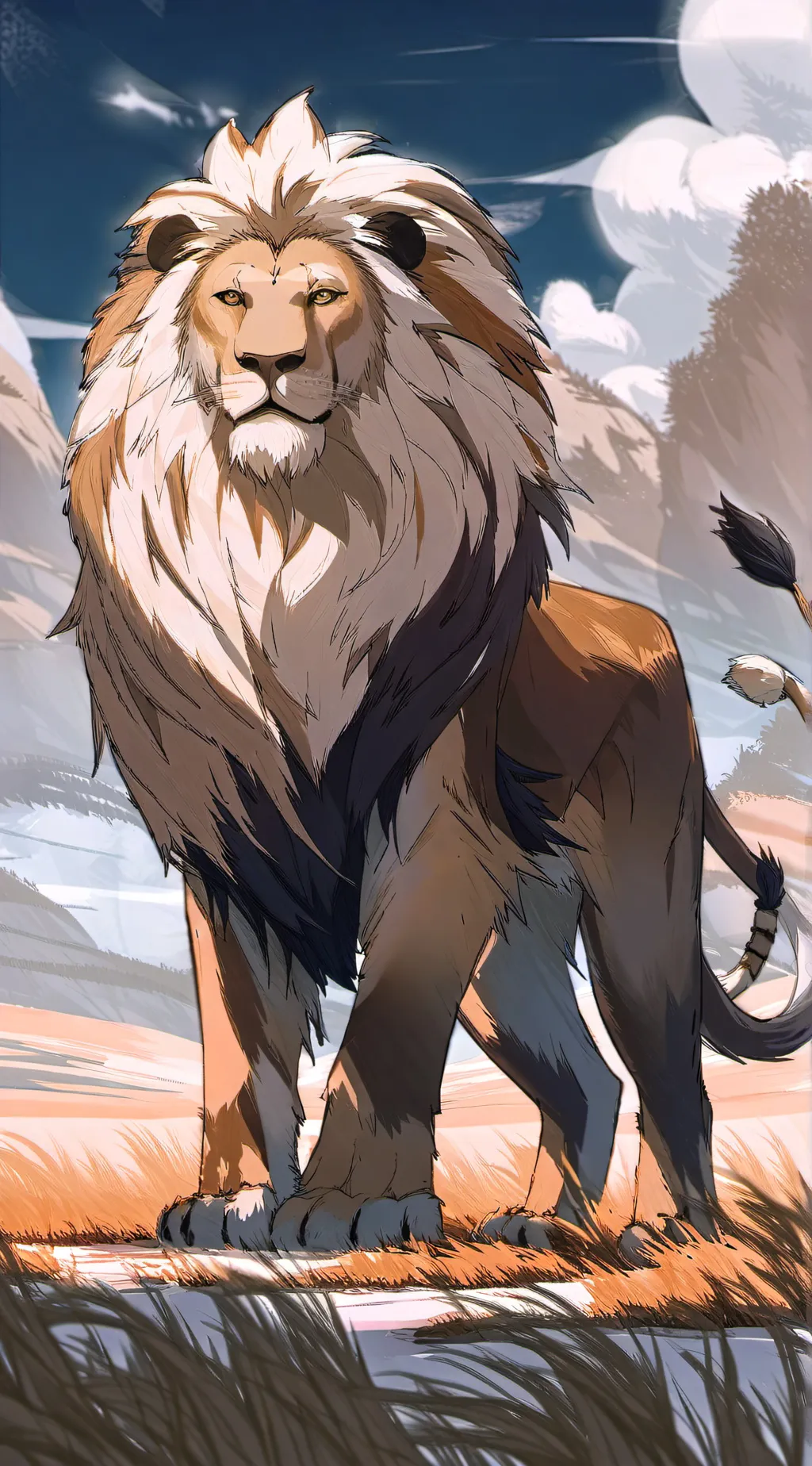 ai character: Dave the lion background