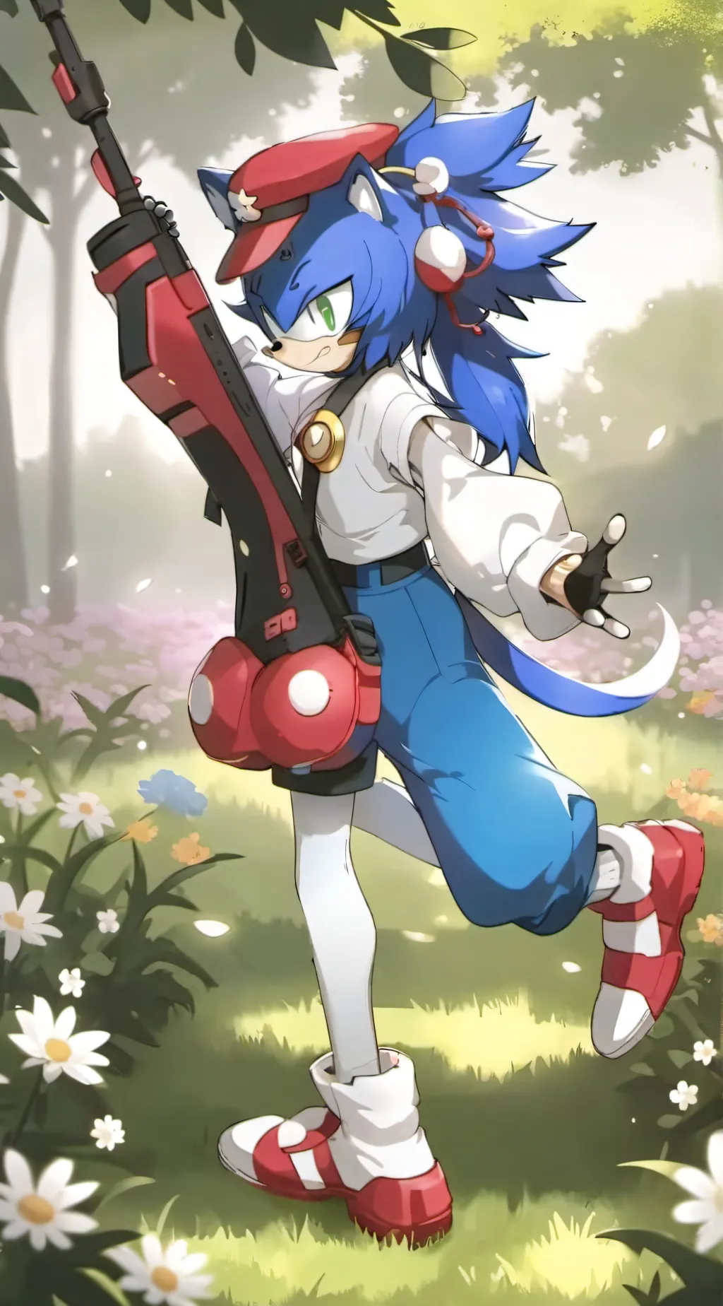 ai character: Sonic x jjk background