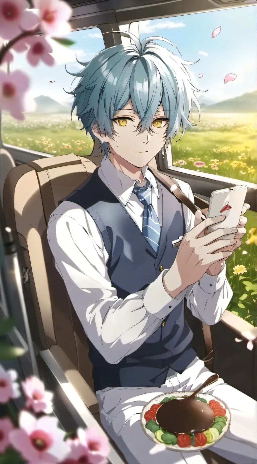 ai character: MHA school trip  background