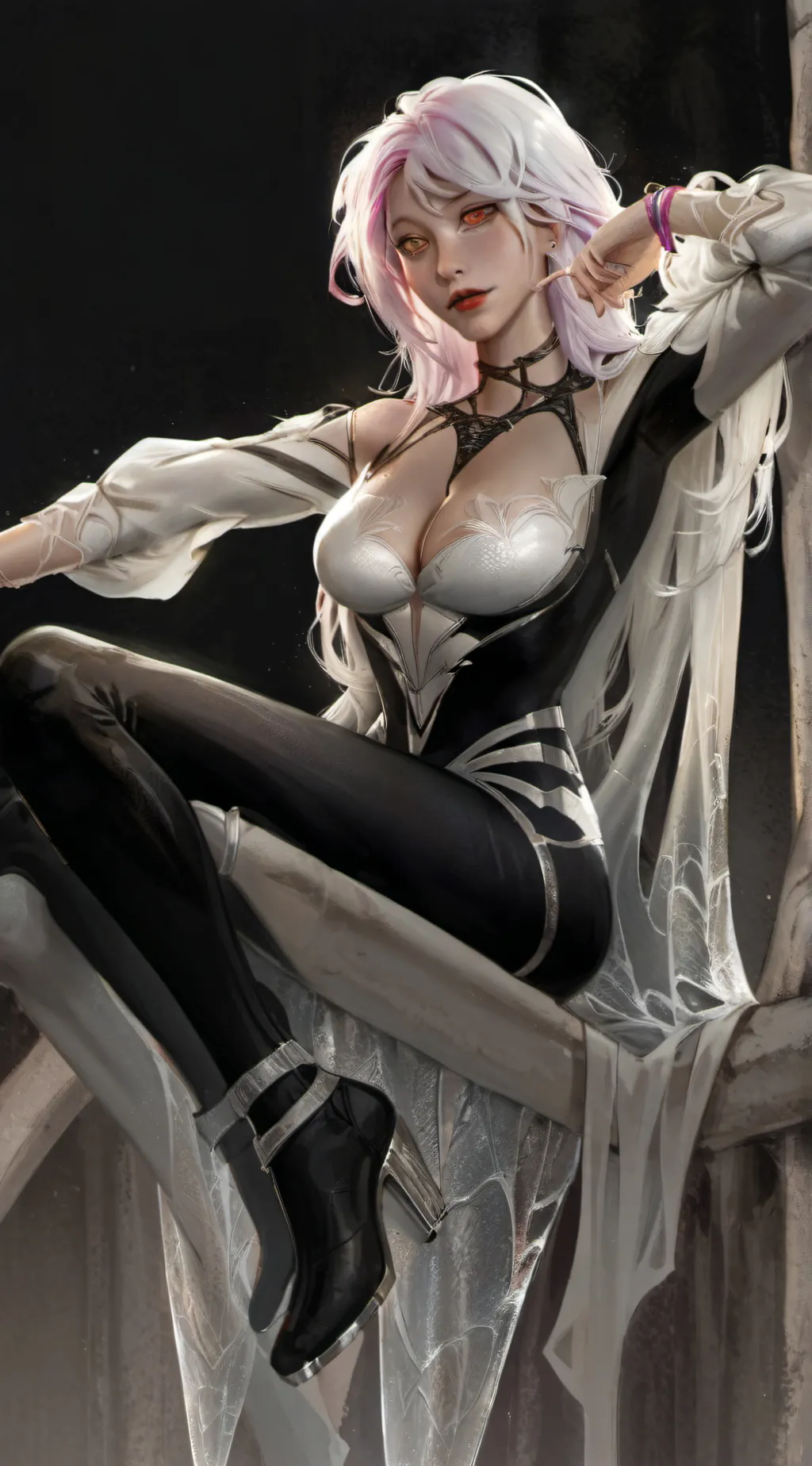 ai character: Fortnitespidergwen background