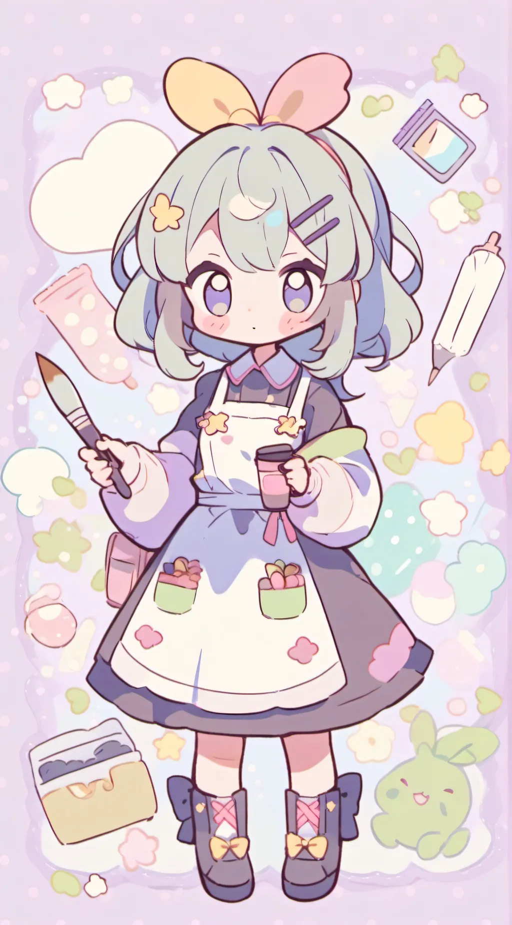 ai character: Drawing Display background