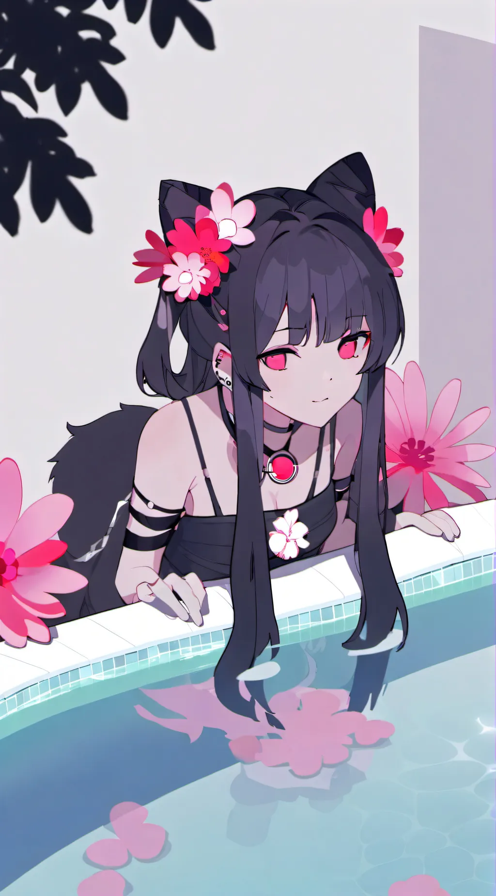 ai character: Birthday poolparty background