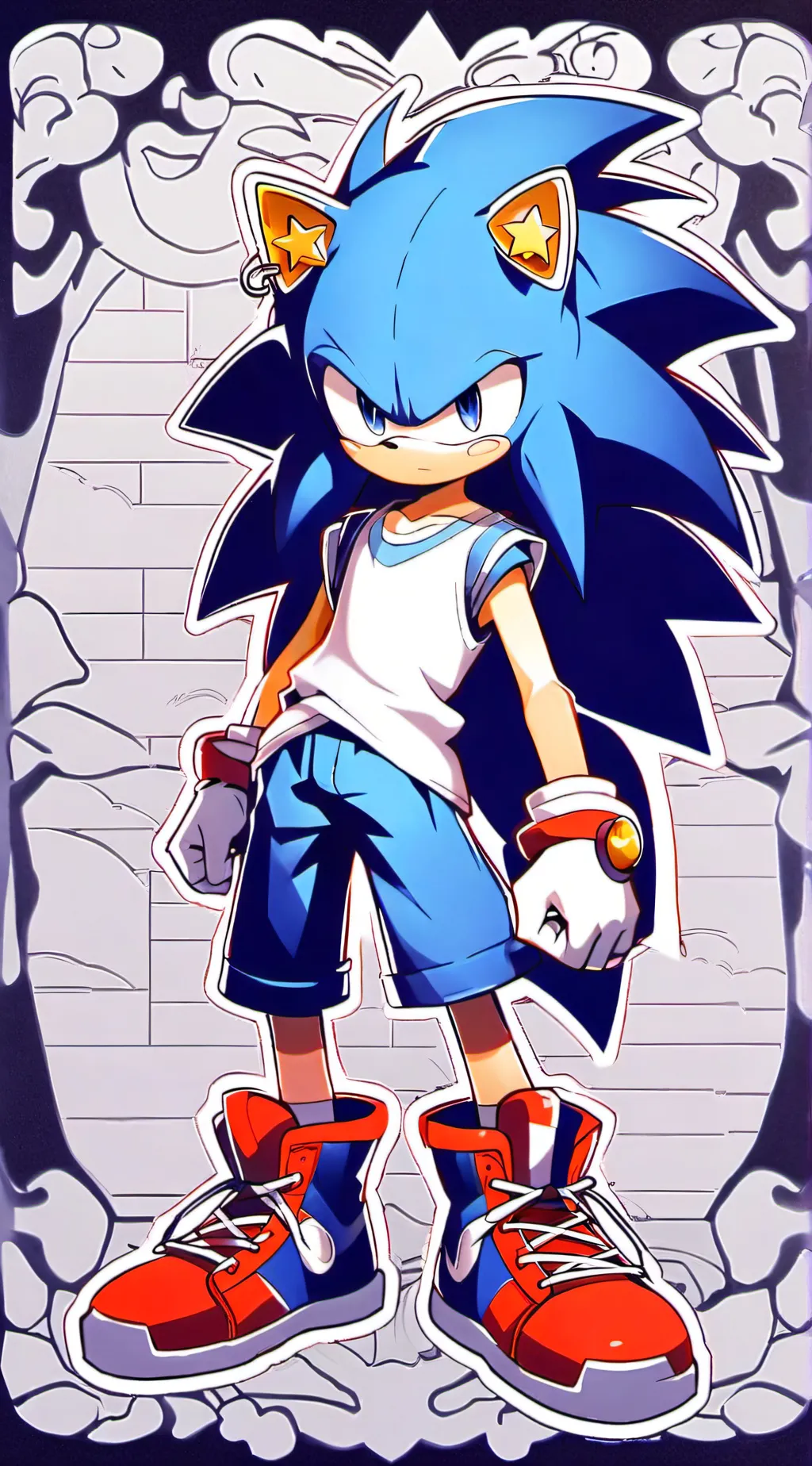 ai character: Sonic the hedghog  background