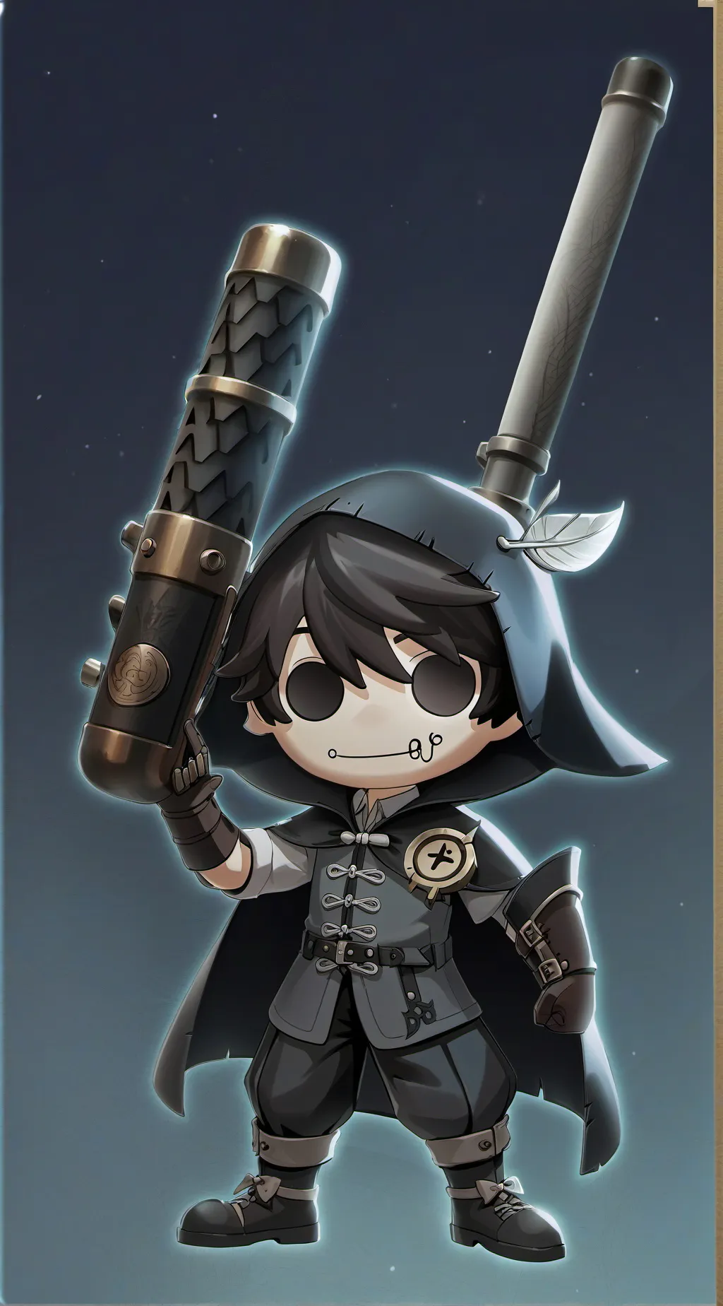ai character: Metal tube background