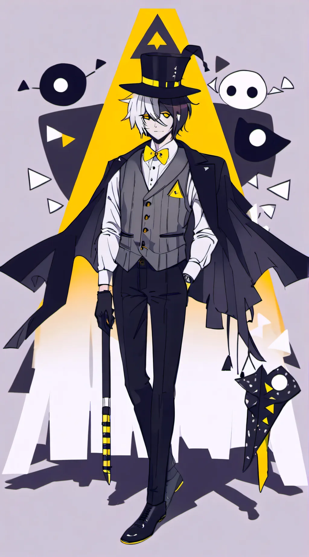 ai character: human bill cipher background