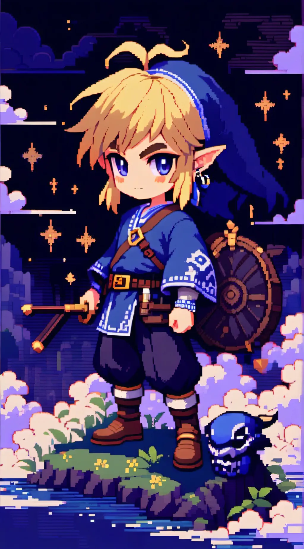 ai character: Blue background