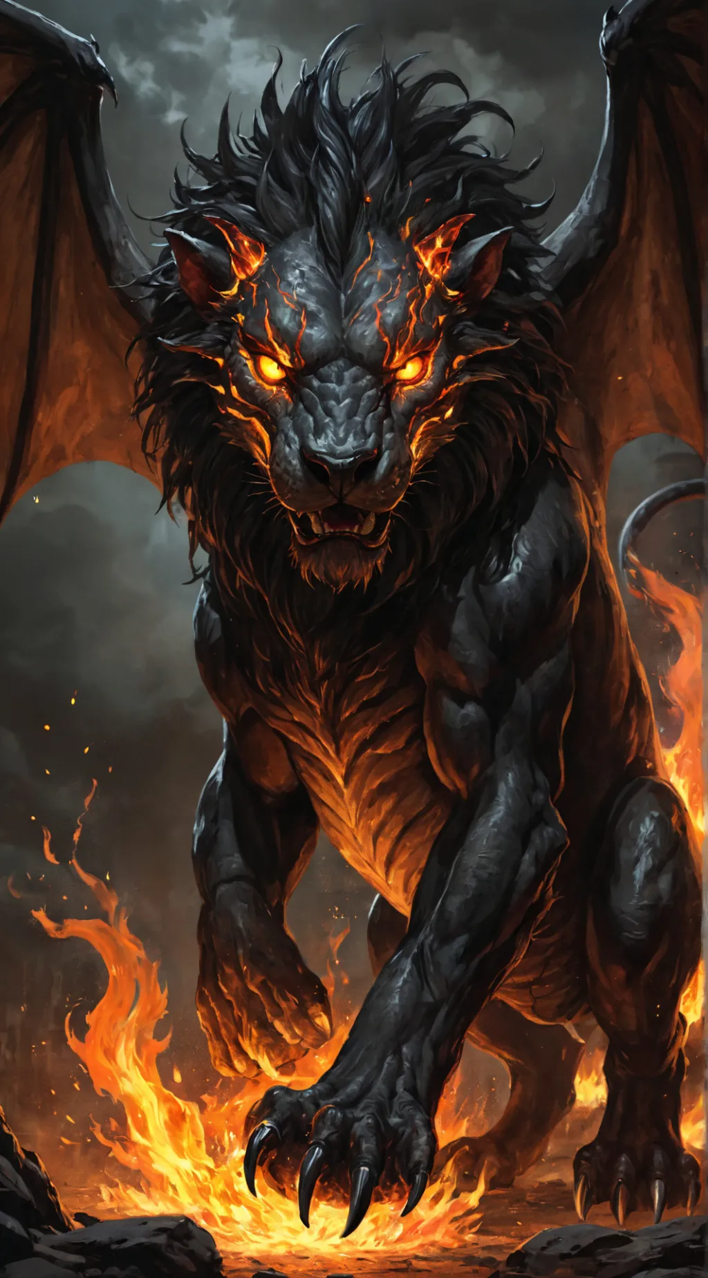ai character: CHIMERA🦁 background