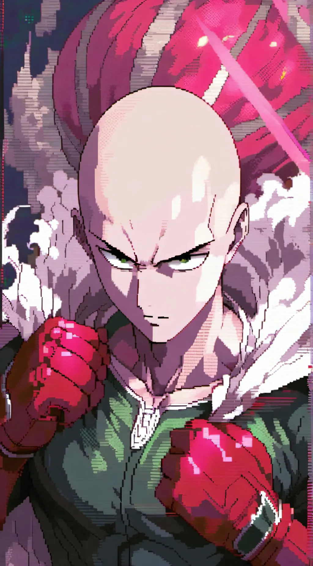ai character: Evil saitama  background