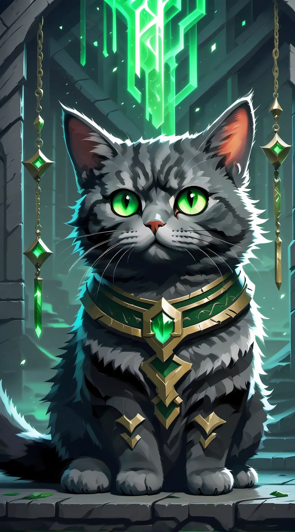 ai character: Angel's cat. background