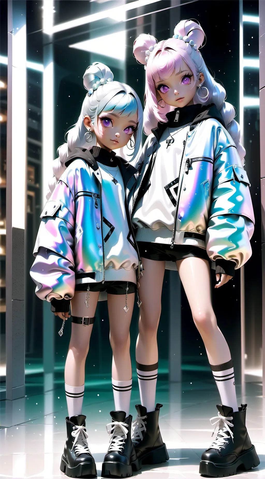 ai character: Emma & Emily. background