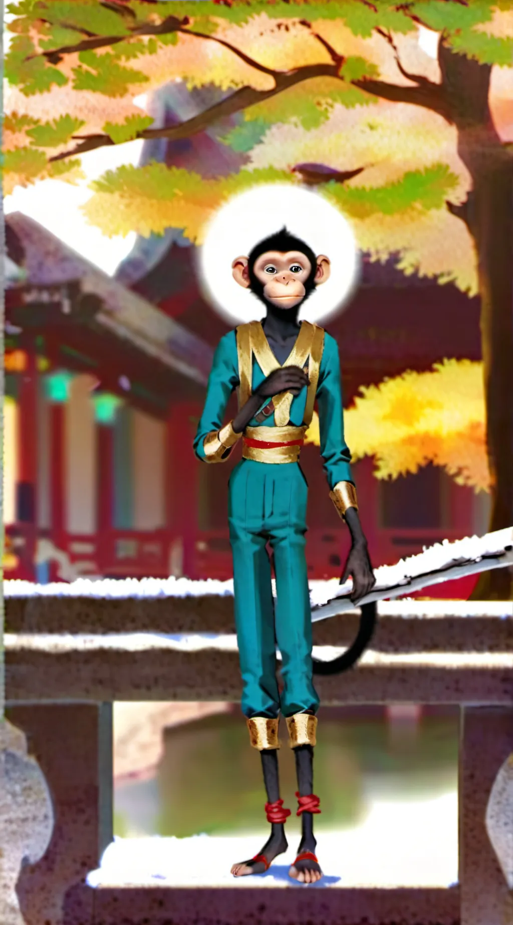 ai character: Peanut monkey background