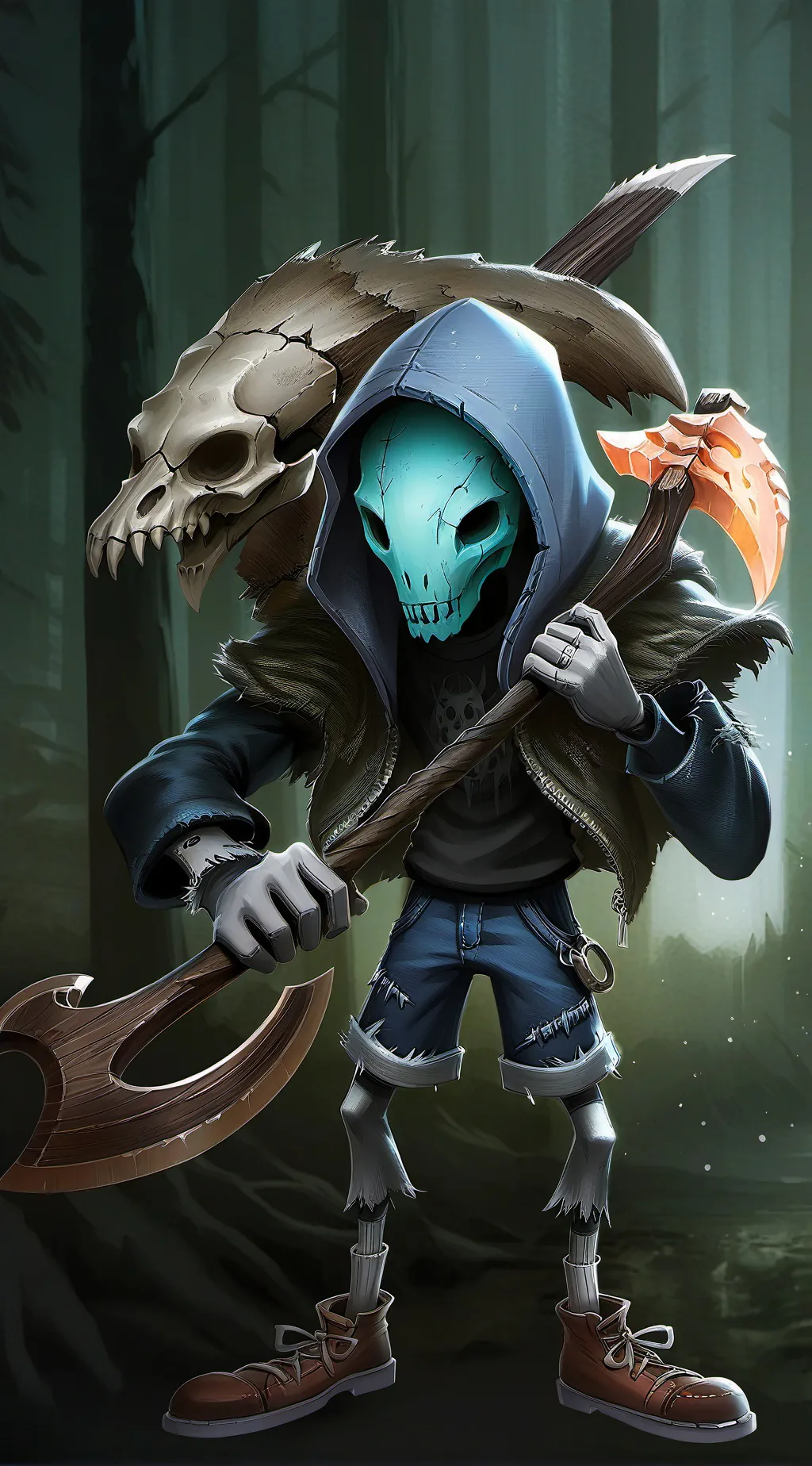 ai character: Dust x horror  background