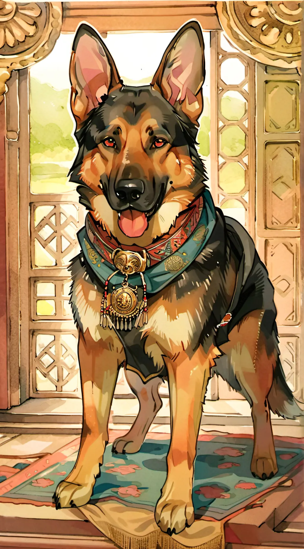 ai character: hh dog cafe background