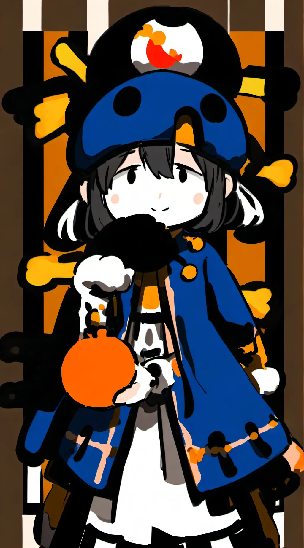 ai character: snowflake background