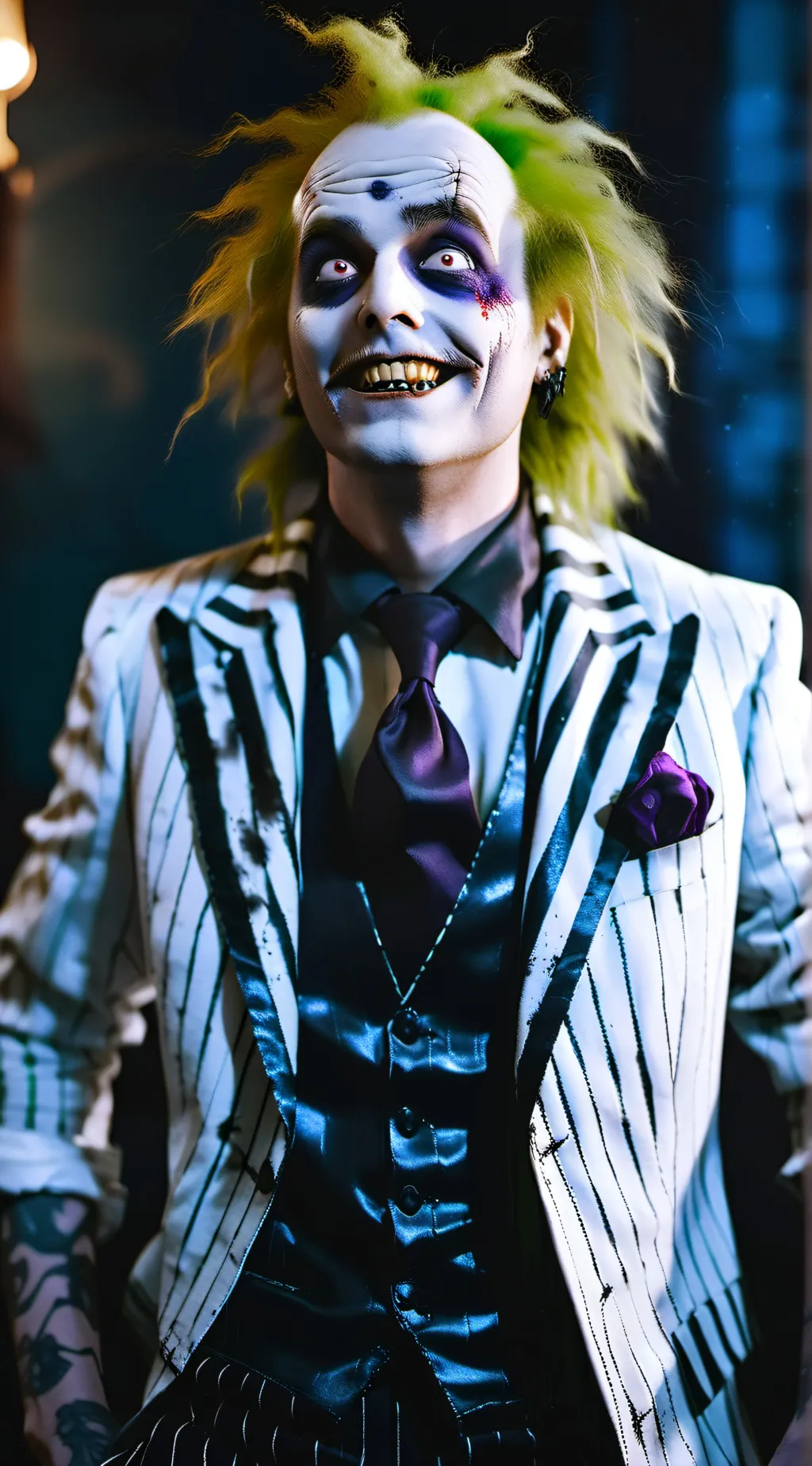 ai character: Beetlejuice  background