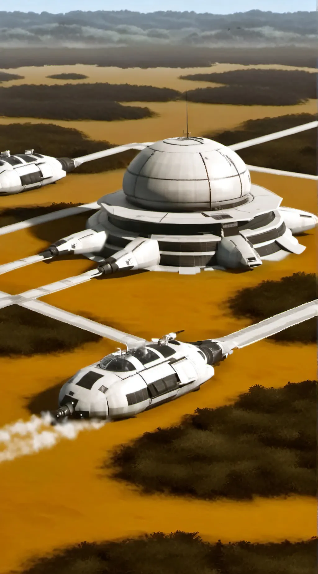 ai character: Space colony background