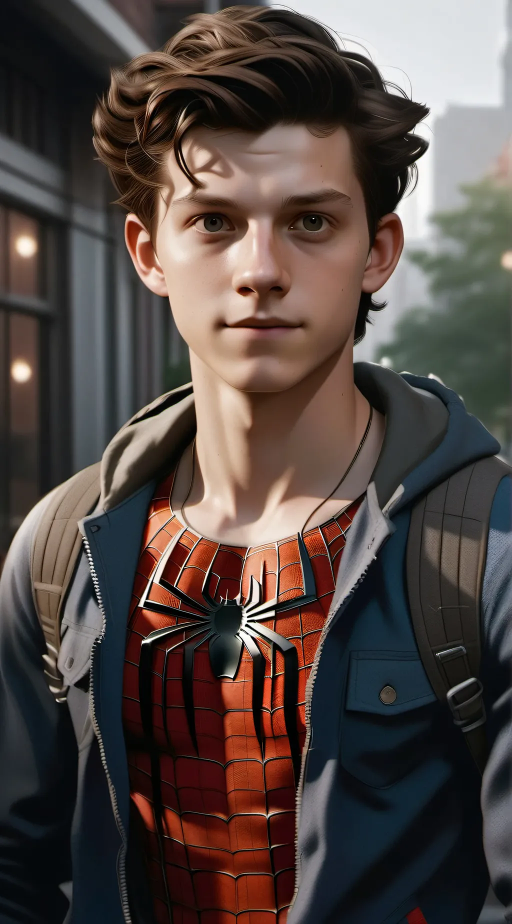 ai character: Peter Parker  background