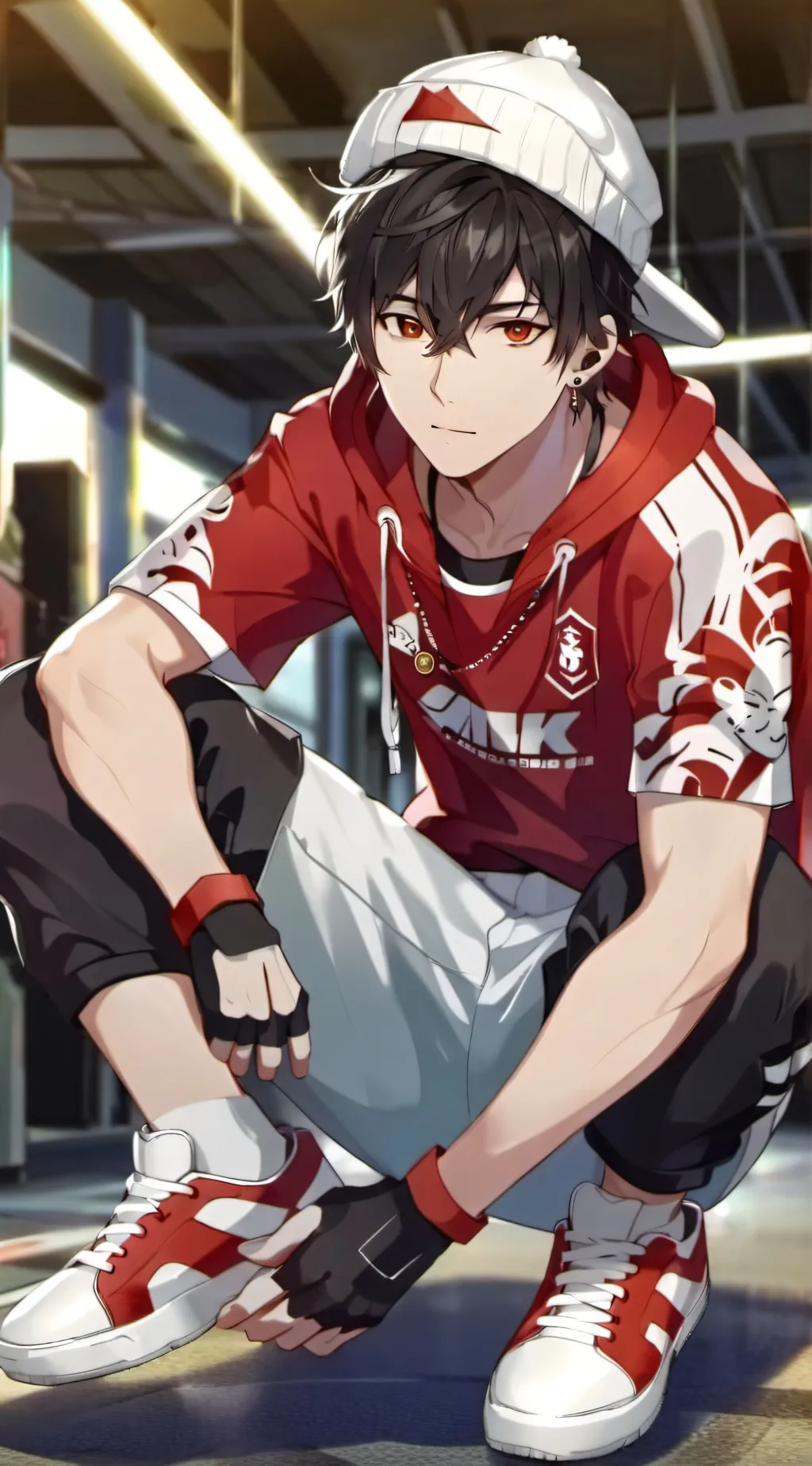 ai character: Shoes trader background