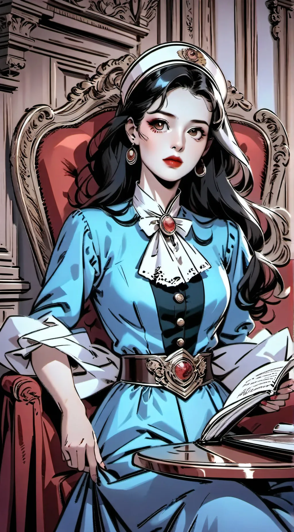 ai character: Miss circle background