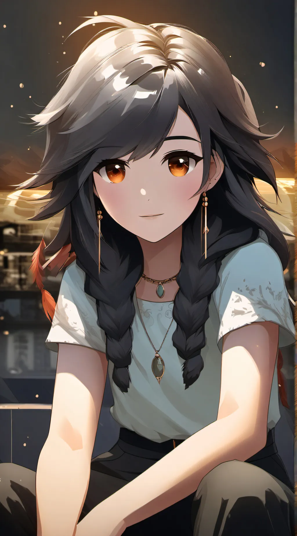 ai character: Girl pooping background