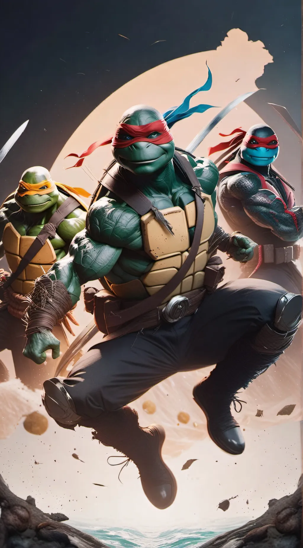 ai character: TMNT  background