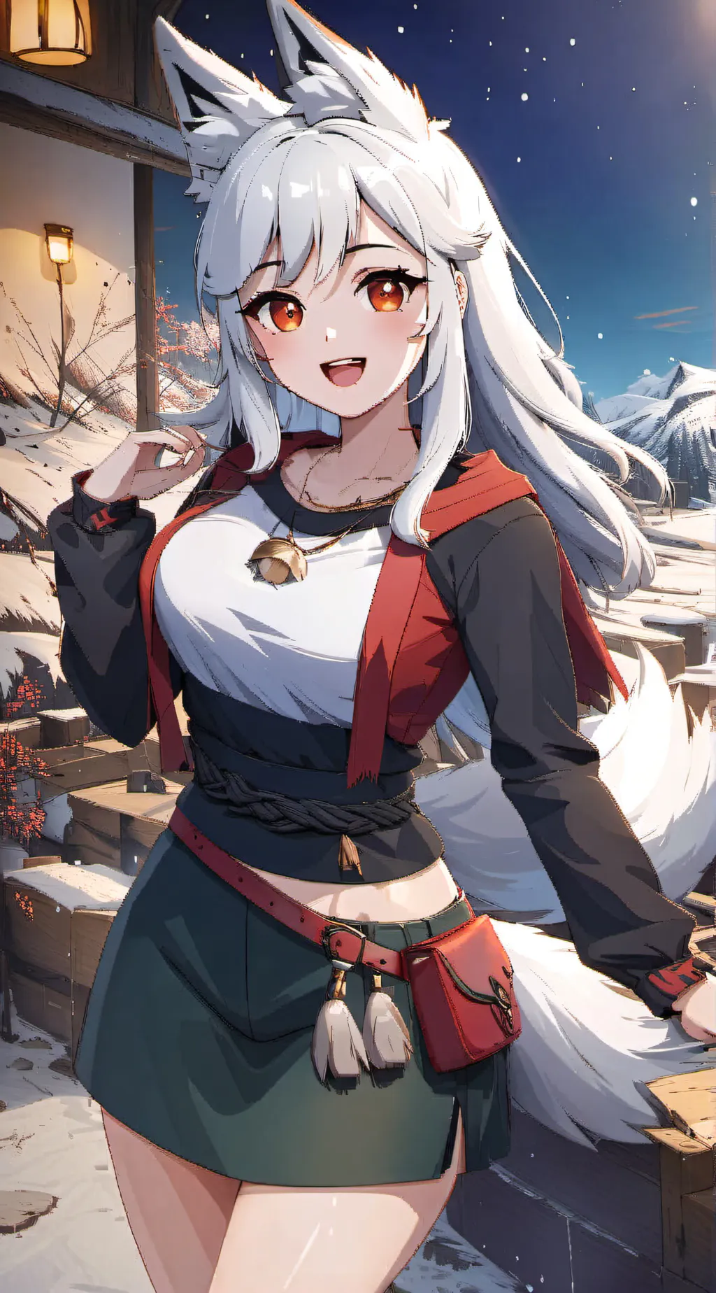 ai character: wolf girl(ghost) background