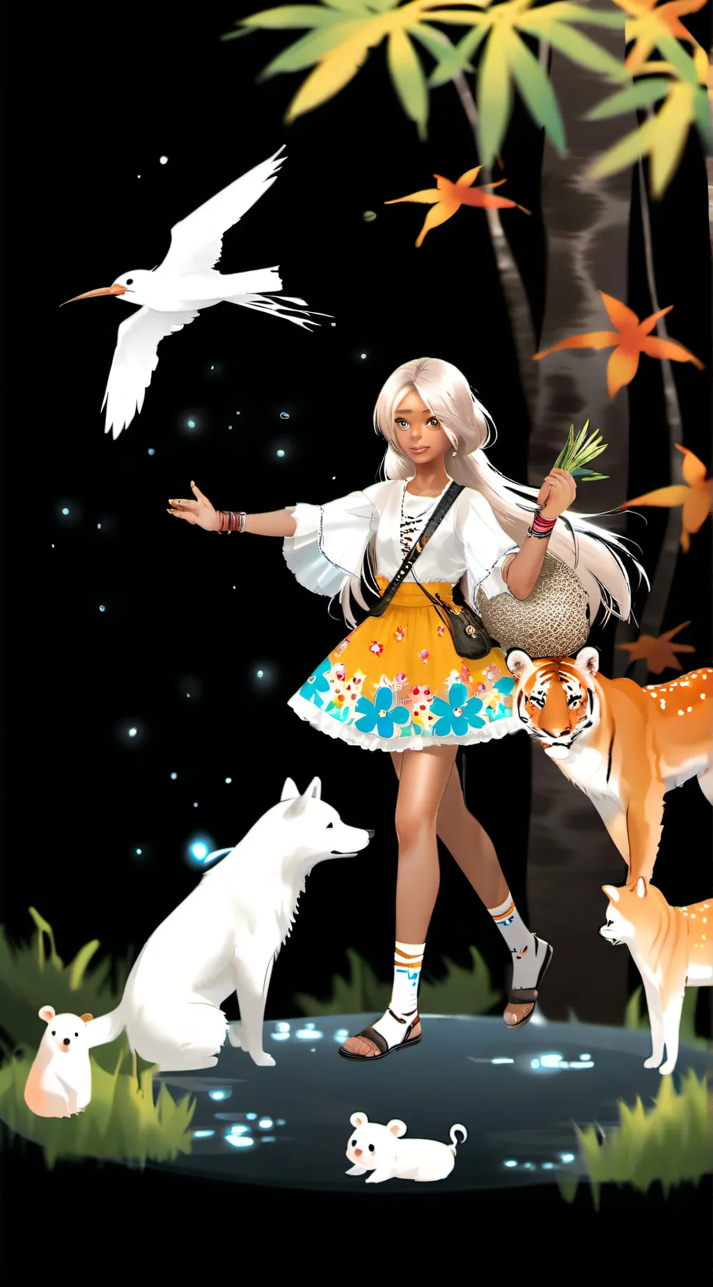 ai character: Pink glitter van background
