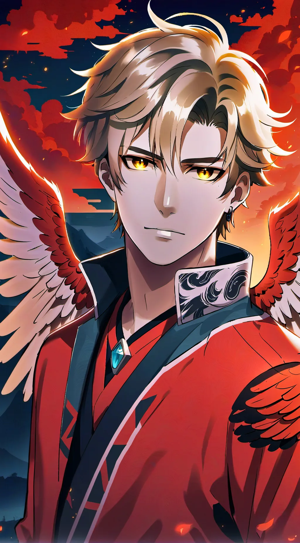 ai character: hawks, a hurt bird background
