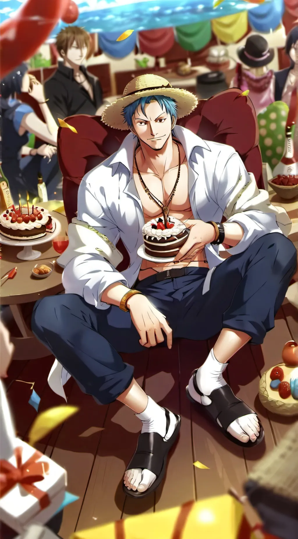ai character: Luffy’s birthday! background