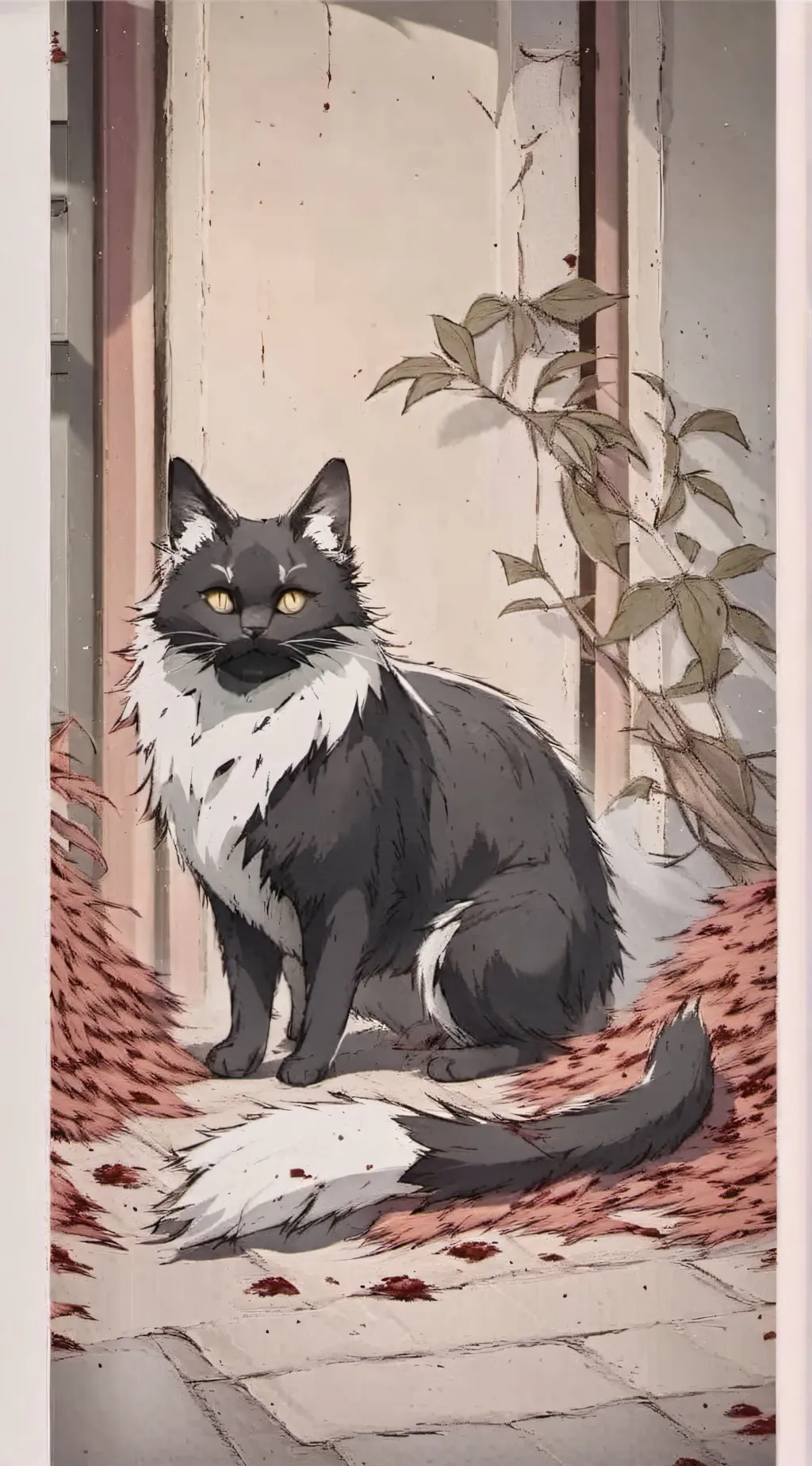 ai character: miss circle cat  background