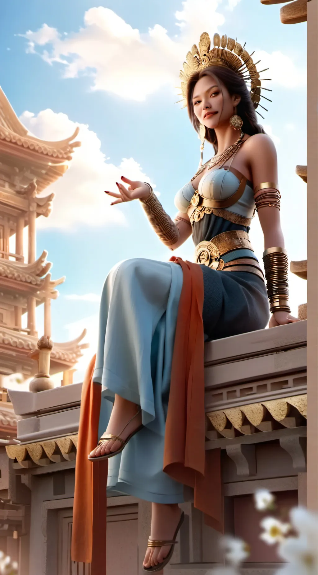 ai character: Chinese Goddess background