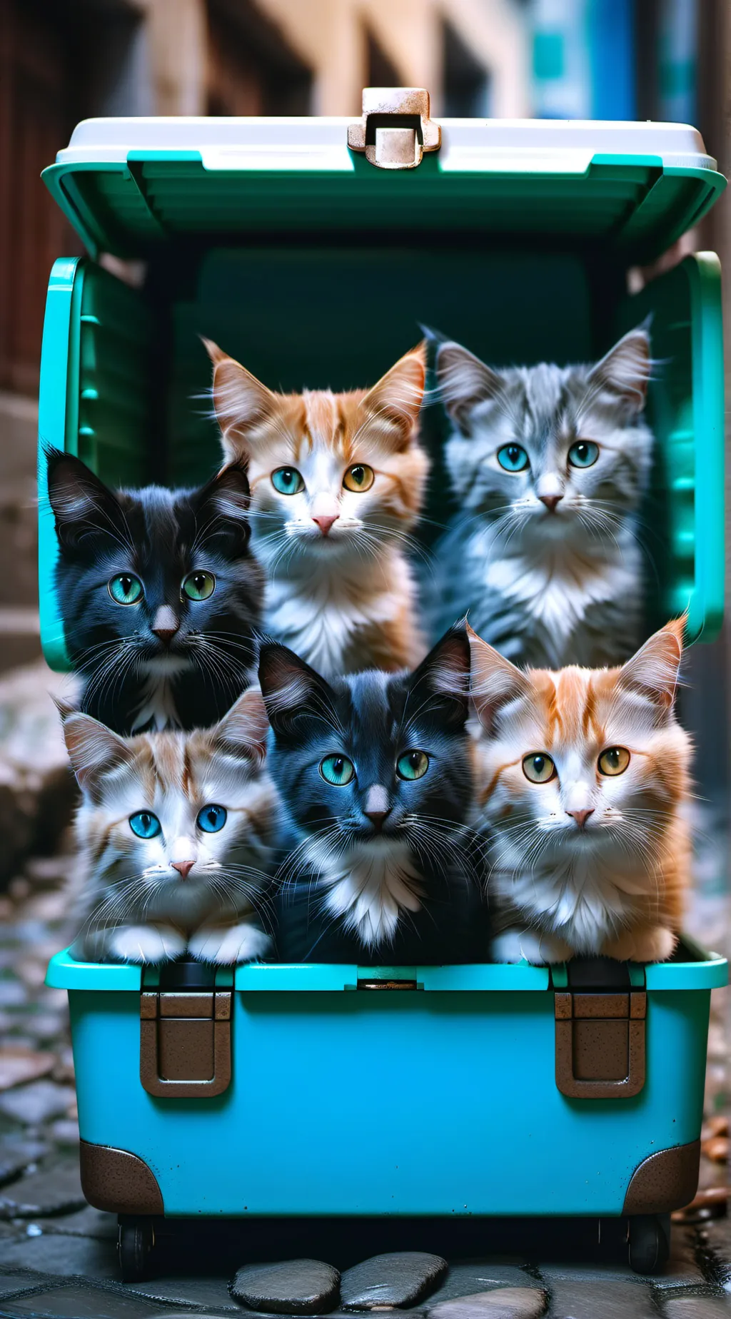 ai character: Homeless cats background