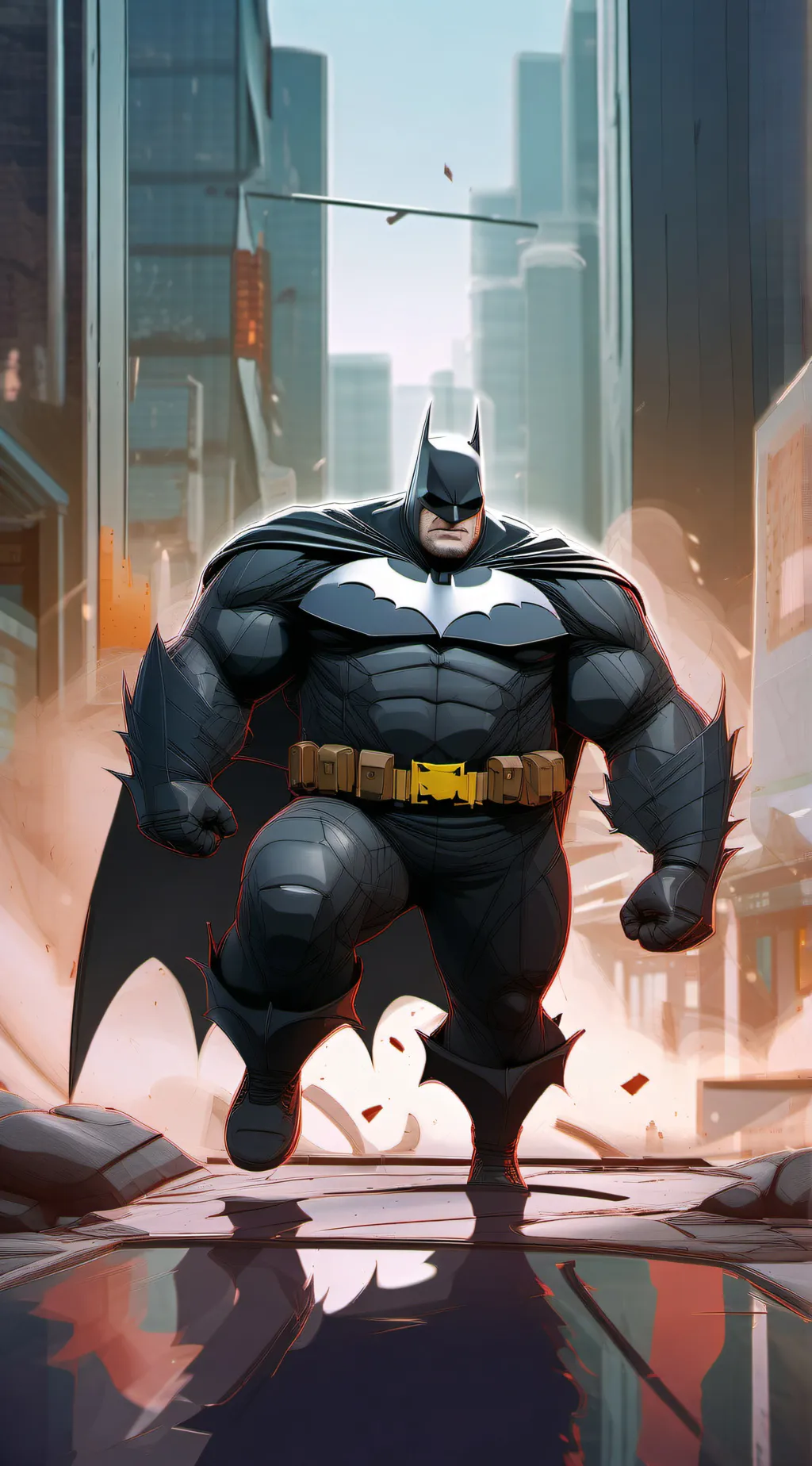 ai character: fat Batman background