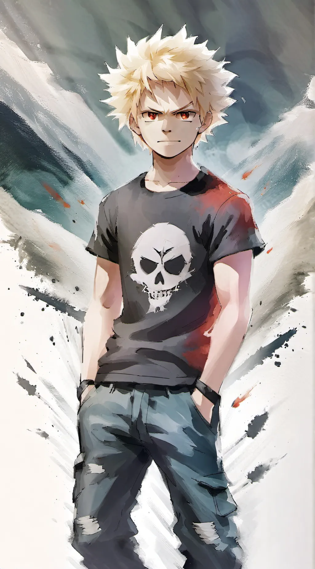 ai character: Katsuki bakugou background