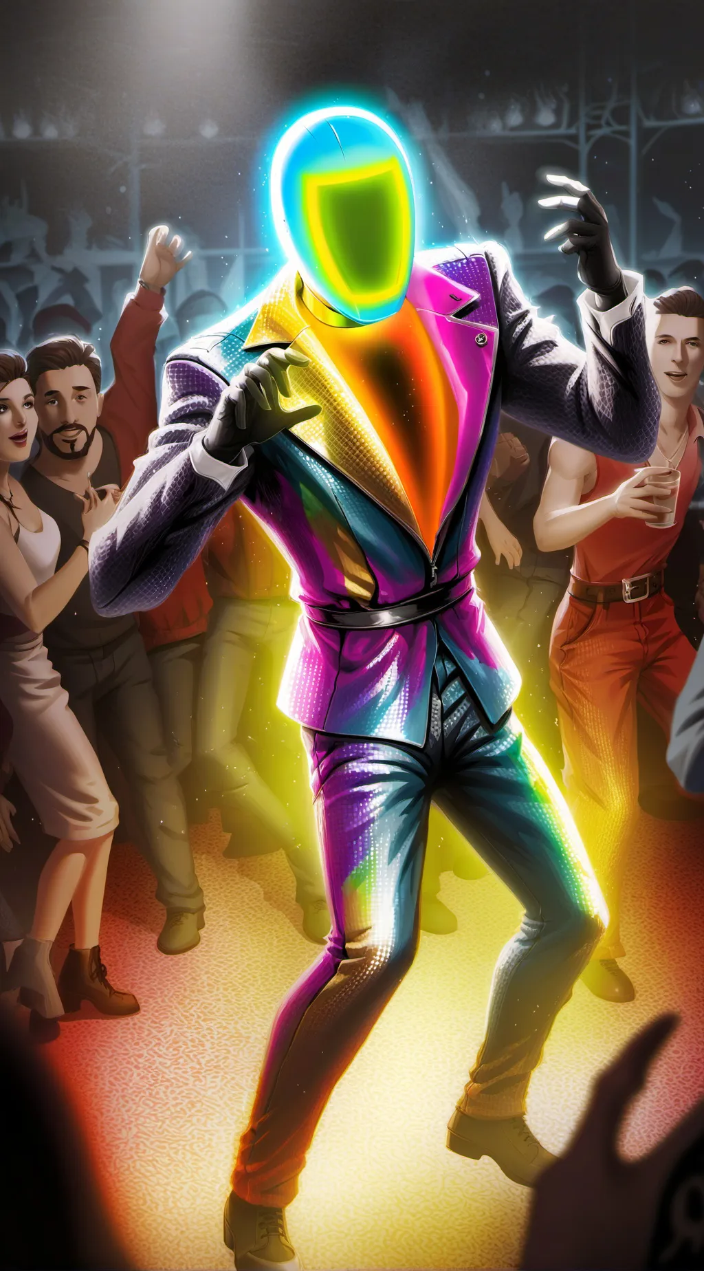 ai character: Neon Dancer background