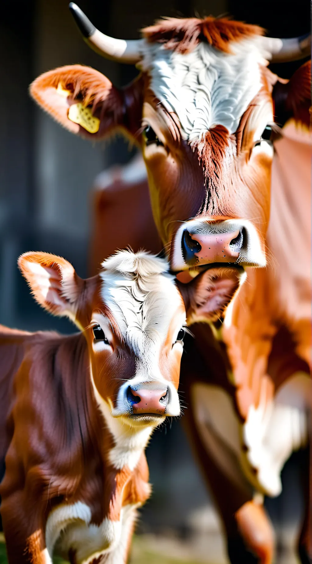 ai character: Cow mother  background