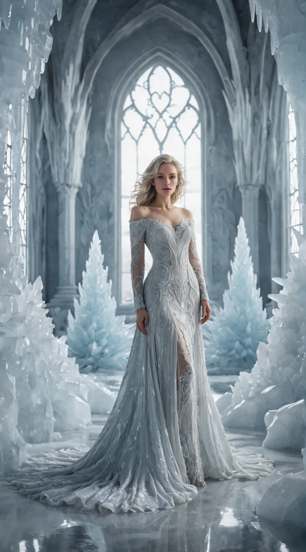 ai character: ❄️ Queen Glacielle background