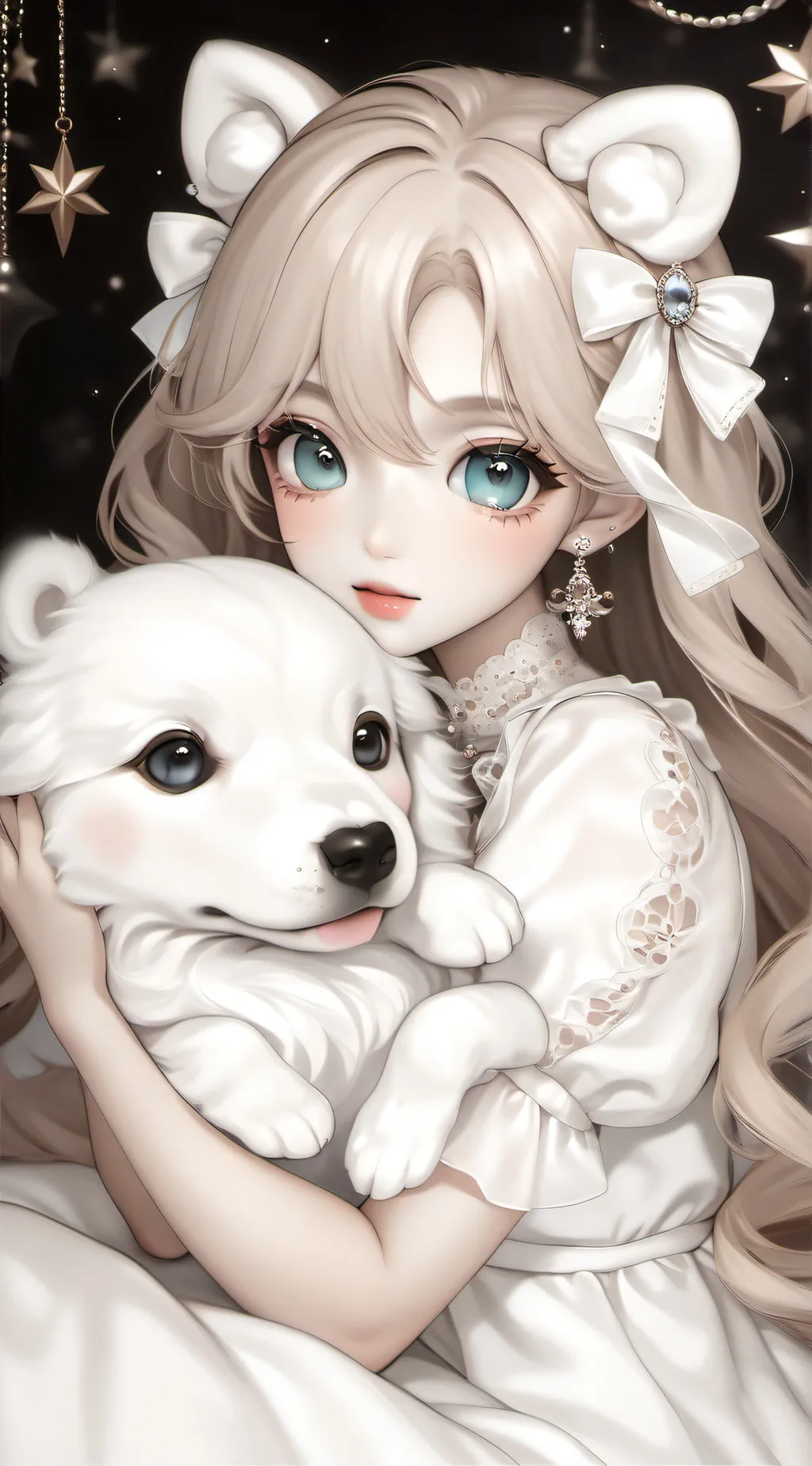 ai character:  Hearts background