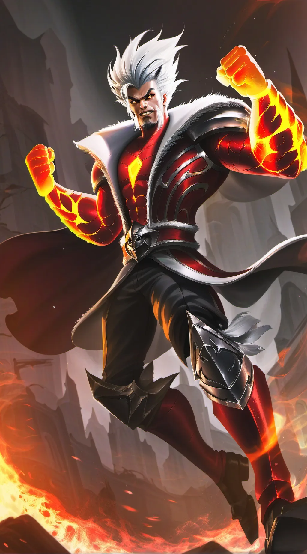 ai character: fire demon background