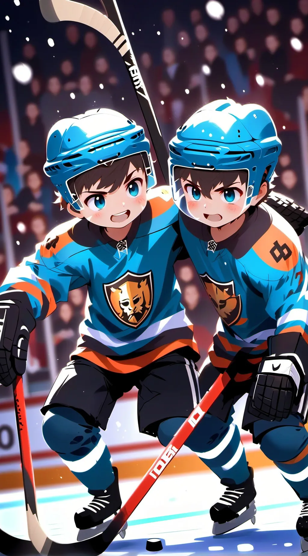 ai character: AAA kids hockey background